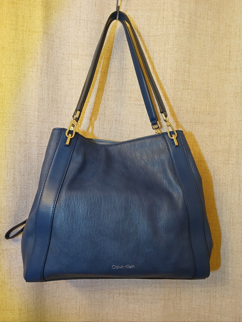 Calvin Klein Navy Leather Shoulder Bag